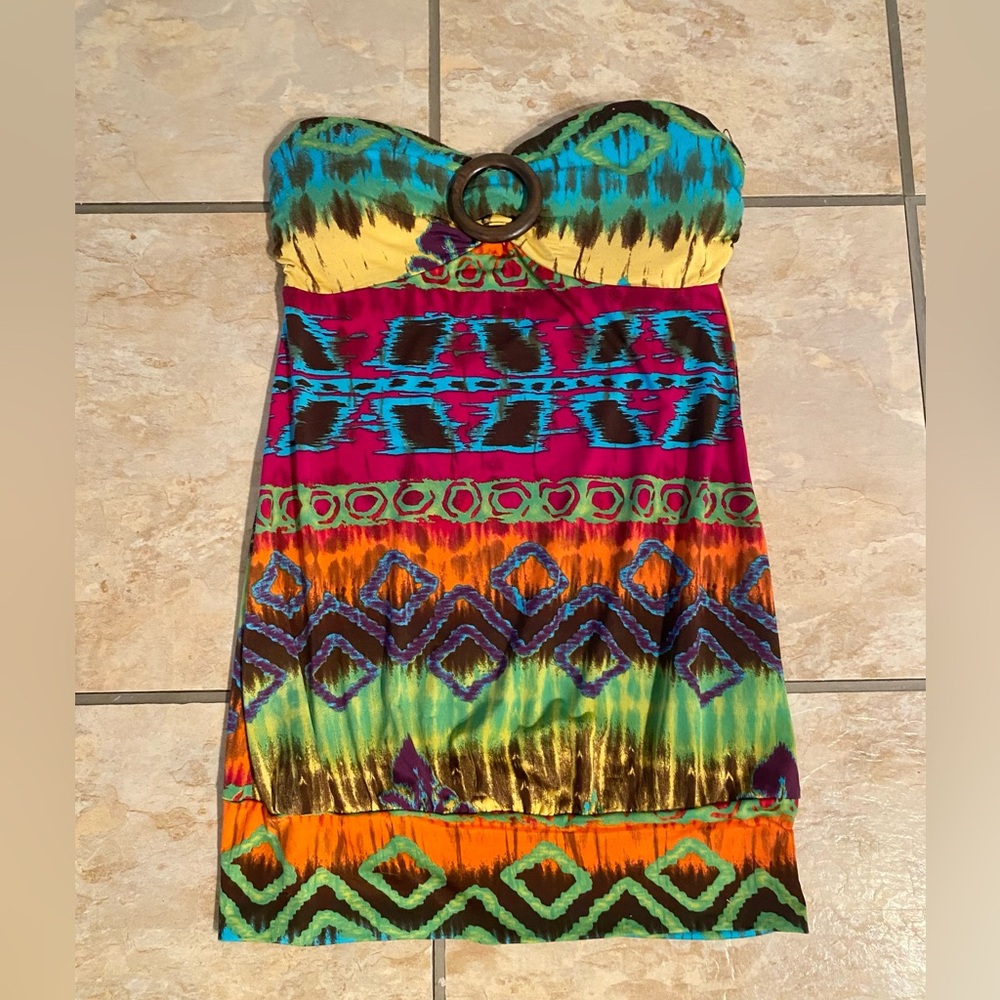 SEDUCTIONS geometric multicolour tube top x-small
